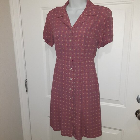 Eddie Bauer Dress Sz 2/4 * Red & Purple * Y2K * Short Flippy * Elegant Details * - Picture 2 of 10